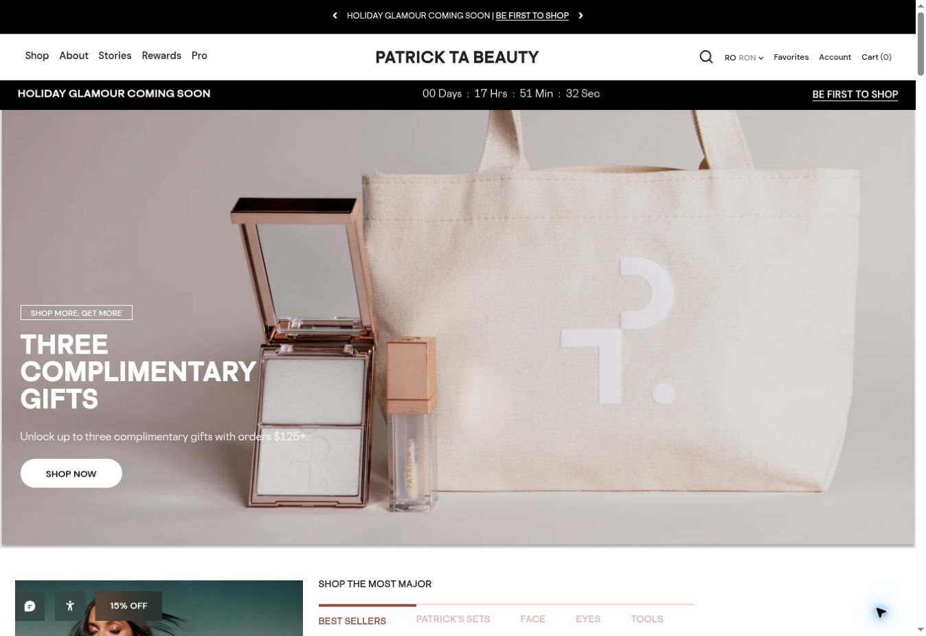 Patrick Ta Beauty website